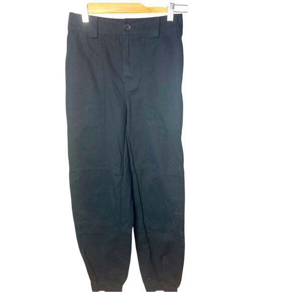 TNA (Aritzia) High Rise Cotton Joggers, Black, Side Pockets, Elastic Waist, S - Picture 1 of 7